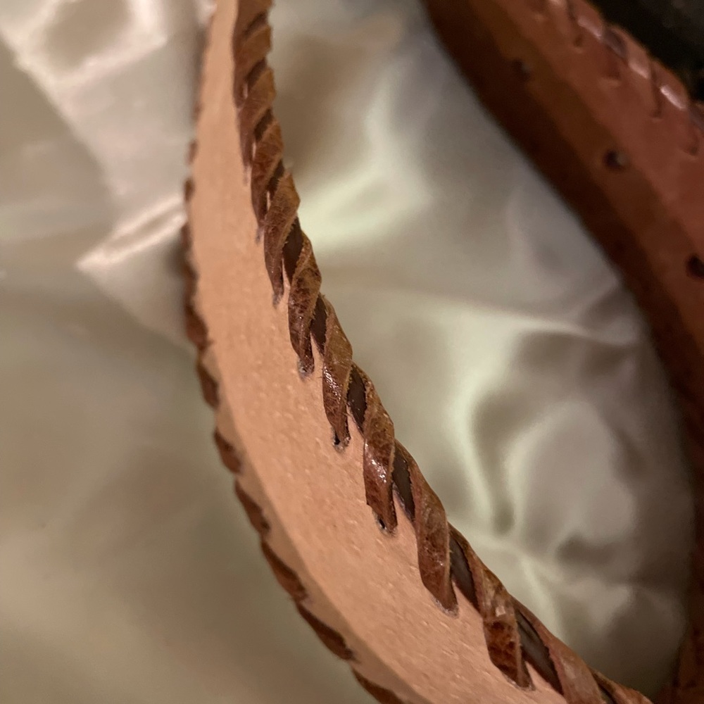 NINE WEST natural LEATHER BELT  LG/XL - Picture 7 of 13